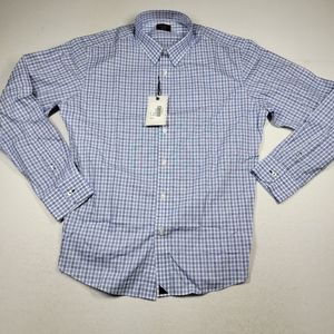 UNTUCKit Large Men's Long Sleeve Button Up Shirt Blue White Checks New
